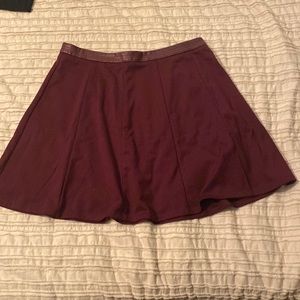 The Limited maroon skirt with pleather top